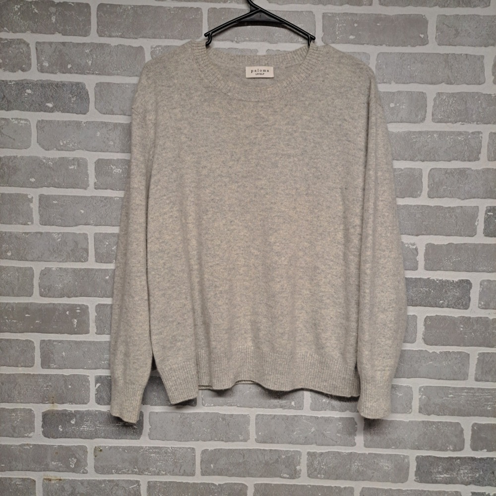 Paloma Womens Gray 100 % Cashmere Pullover Lightweigth Sweater SizeL/XLP